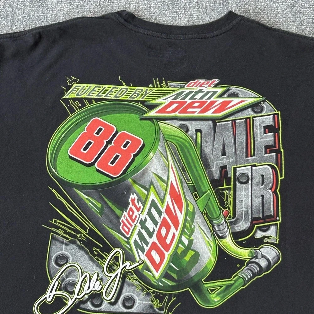 Dale Earnhardt Jr Shirt Mens 2XL Black NASCAR Racing 88‎ Diet Mtn Dew Chase
